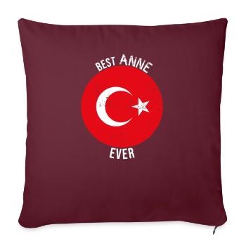 Beste Anne aller Zeiten Türkische Mutter - Sofakissenbezug 45 x 45 cm - Burgunderrot - Vorne