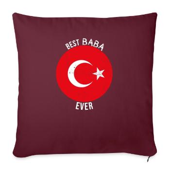 Bester Baba aller Zeiten Türkischer Vater - Sofakissenbezug 45 x 45 cm - Burgunderrot - Vorne