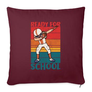 Prêt pour l’école American Football Dab - Housse de coussin décorative 45 x 45 cm - bordeaux - Devant