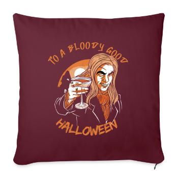 Halloween Vampire jeu de mots Dire Halloween - Housse de coussin décorative 45 x 45 cm - bordeaux - Devant