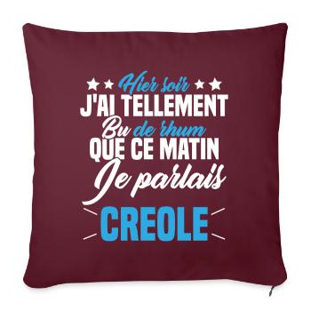 Hier soir j ai tellement bu de rhum - Housse de coussin décorative 45 x 45 cm - bordeaux - Devant
