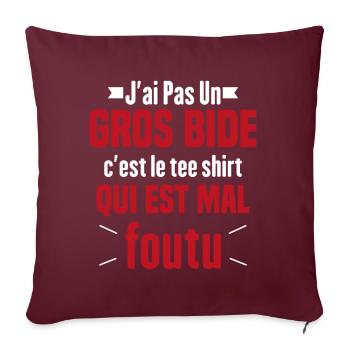 J'ai Pas Un Gros Bide Humour Cadeau - Housse de coussin décorative 45 x 45 cm - bordeaux - Devant