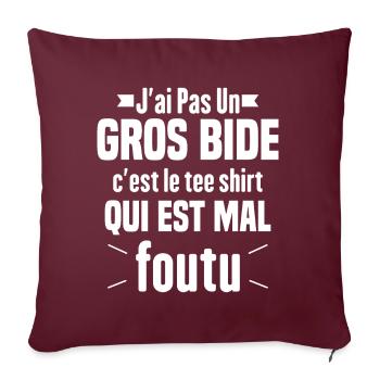 J'ai Pas Un Gros Bide Humour Cadeau - Housse de coussin décorative 45 x 45 cm - bordeaux - Devant