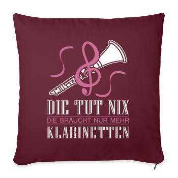 Klarinette Klarinettenspieler Klarinettist - Sofakissenbezug 45 x 45 cm - Burgunderrot - Vorne