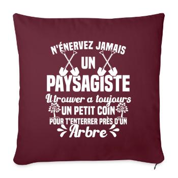 Paysagiste et jardinier cadeau humour - Housse de coussin décorative 45 x 45 cm - bordeaux - Devant