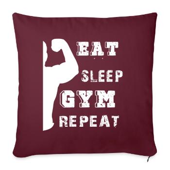 Manger du sommeil gym répéter Tenue - Housse de coussin décorative 45 x 45 cm - bordeaux - Devant