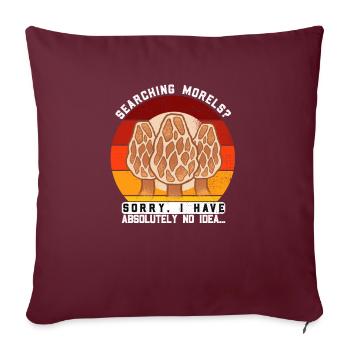 Morels Champignons Champignon Drôle de dicton - Housse de coussin décorative 45 x 45 cm - bordeaux - Devant