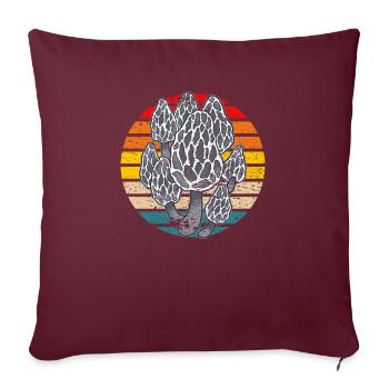 Champignon Champignon Rétro Vintage - Housse de coussin décorative 45 x 45 cm - bordeaux - Devant