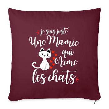 Katze Humor Lustige Katze - Sofakissenbezug 45 x 45 cm - Burgunderrot - Vorne