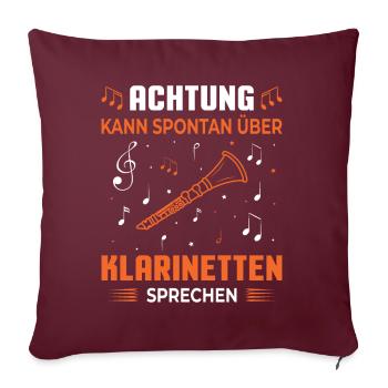 Klarinette Klarinettenspieler Klarinettist - Sofakissenbezug 45 x 45 cm - Burgunderrot - Vorne