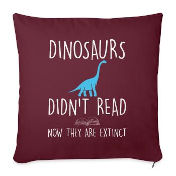 DINOSAUR 🦕 - Sofa pillowcase 17,3'' x 17,3'' (45 x 45 cm) - burgundy - Front