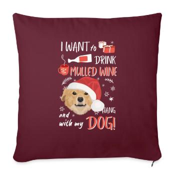 Nova Scotia Retriever Glühwein Weihnachten - Sofakissenbezug 45 x 45 cm - Burgunderrot - Vorne