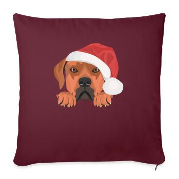 Rhodesian Ridgeback Joyeux Noël - Housse de coussin décorative 45 x 45 cm - bordeaux - Devant
