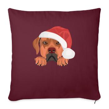 Rhodesian Ridgeback Joyeux Noël - Housse de coussin décorative 45 x 45 cm - bordeaux - Devant