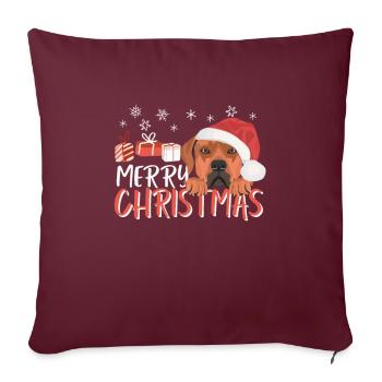 Rhodesian Ridgeback Joyeux Noël - Housse de coussin décorative 45 x 45 cm - bordeaux - Devant
