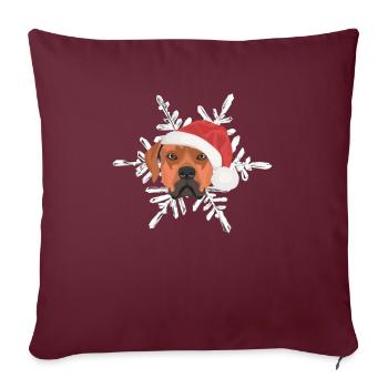 Rhodesian Ridgeback Joyeux Noël - Housse de coussin décorative 45 x 45 cm - bordeaux - Devant