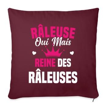 Reine des râleuses - Housse de coussin décorative 45 x 45 cm - bordeaux - Devant