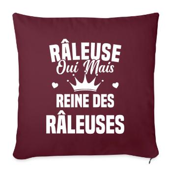 Reine des râleuses - Housse de coussin décorative 45 x 45 cm - bordeaux - Devant