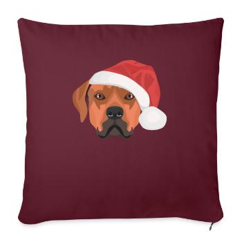 Rhodesian Ridgeback Joyeux Noël - Housse de coussin décorative 45 x 45 cm - bordeaux - Devant