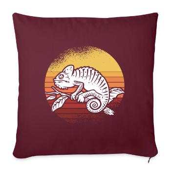 Eidechse Reptil Herpetologie Herpetologe Retro Vin - Sofakissenbezug 45 x 45 cm - Burgunderrot - Vorne