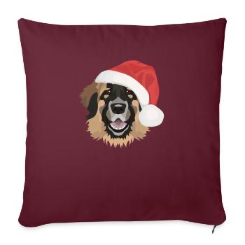 Joyeux Noël Leonberg - Housse de coussin décorative 45 x 45 cm - bordeaux - Devant