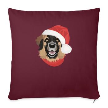 Joyeux Noël Leonberg - Housse de coussin décorative 45 x 45 cm - bordeaux - Devant