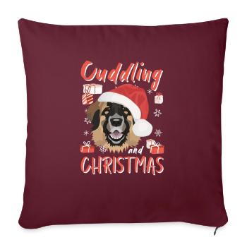 Joyeux Noël Leonberg - Housse de coussin décorative 45 x 45 cm - bordeaux - Devant