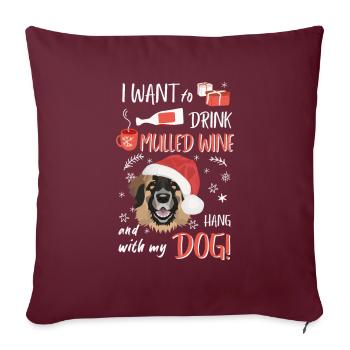 Leonberger Glühwein Noël - Housse de coussin décorative 45 x 45 cm - bordeaux - Devant