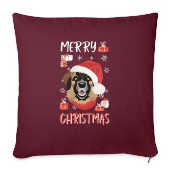 Joyeux Noël Leonberg - Housse de coussin décorative 45 x 45 cm - bordeaux - Devant