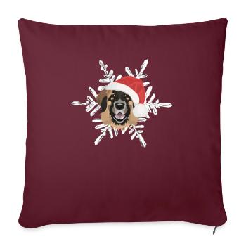 Joyeux Noël Leonberg - Housse de coussin décorative 45 x 45 cm - bordeaux - Devant