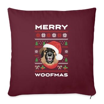 Joyeux Noël Leonberg - Housse de coussin décorative 45 x 45 cm - bordeaux - Devant