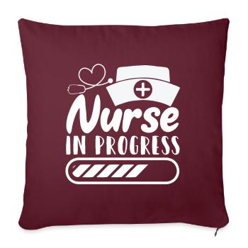 Infirmière en cours Étudiante en soins infirmiers - Housse de coussin décorative 45 x 45 cm - bordeaux - Devant