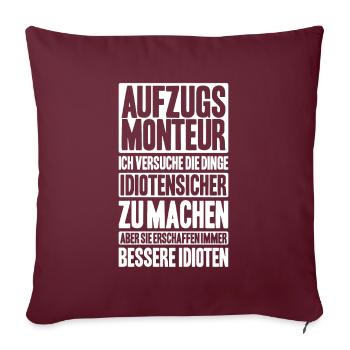 Aufzugsmonteur Aufzugsmechaniker Elevator Mechanic - Sofakissenbezug 45 x 45 cm - Burgunderrot - Vorne
