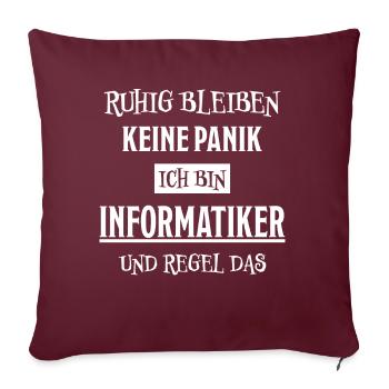Informatiker Lustig Spruch Programmierer Geschenk - Sofakissenbezug 45 x 45 cm - Burgunderrot - Vorne