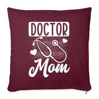 Docteur Maman Mère Médicale Fête des mères - Housse de coussin décorative 45 x 45 cm - bordeaux - Devant