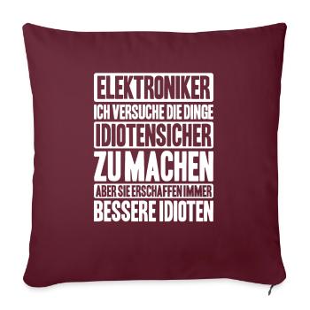Elektroniker Elektriker Electrician Lineman - Sofakissenbezug 45 x 45 cm - Burgunderrot - Vorne