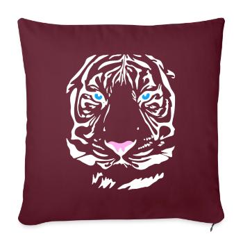 Tigre de Sibérie Design Chat Lion Lion Chat Sauvage - Housse de coussin décorative 45 x 45 cm - bordeaux - Devant