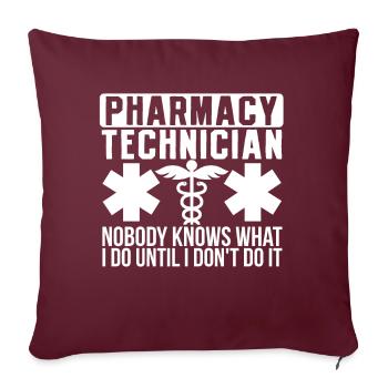 Technicien en pharmacie CPhT Pharmacie certifiée Pha - Housse de coussin décorative 45 x 45 cm - bordeaux - Devant