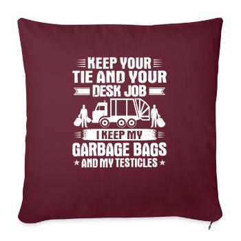 Spécialiste du recyclage et de la gestion des déchets - Housse de coussin décorative 45 x 45 cm - bordeaux - Devant