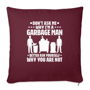 Spécialiste du recyclage et de la gestion des déchets - Housse de coussin décorative 45 x 45 cm - bordeaux - Devant
