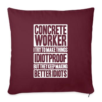 Betonbauer Stahlbetonbauer Ouvrier du béton - Housse de coussin décorative 45 x 45 cm - bordeaux - Devant