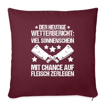 Fleischer Metzger Fleischerei Metzgerei Butcher - Sofakissenbezug 45 x 45 cm - Burgunderrot - Vorne