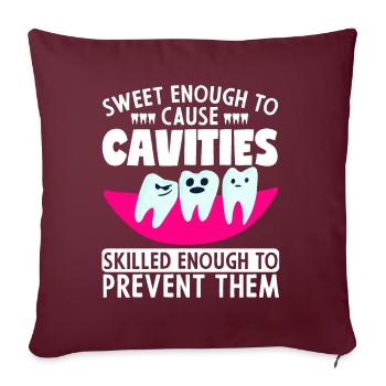 Orthodontiste Dentiste Dentiste Assez mignon pour - Housse de coussin décorative 45 x 45 cm - bordeaux - Devant