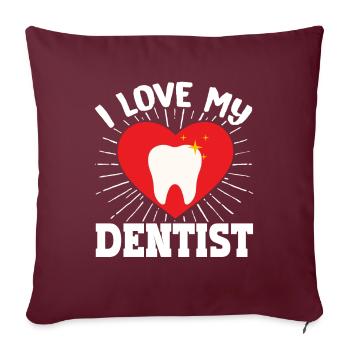J’adore mon dentiste assistante dentaire Hygieni - Housse de coussin décorative 45 x 45 cm - bordeaux - Devant