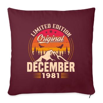 Cadeau D'anniversaire Nées En Décembre 1981 - Housse de coussin décorative 45 x 45 cm - bordeaux - Devant