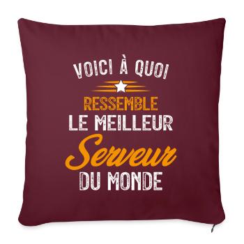 Voici à quoi ressemble le meilleur Serveur - Housse de coussin décorative 45 x 45 cm - bordeaux - Devant