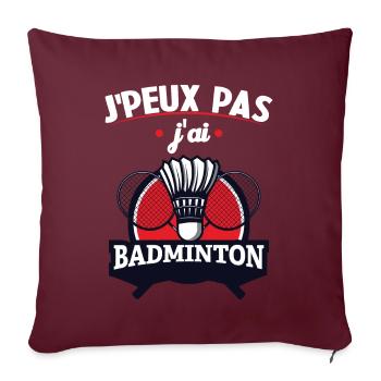 Je Peux Pas J'ai Badminton - Housse de coussin décorative 45 x 45 cm - bordeaux - Devant