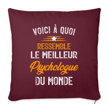 Voici à quoi ressemble le meilleur Psychologue - Housse de coussin décorative 45 x 45 cm - bordeaux - Devant