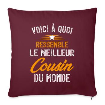 Voici à quoi ressemble le meilleur Cousin du Monde - Housse de coussin décorative 45 x 45 cm - bordeaux - Devant