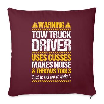 Conducteur de dépanneuse de service - Housse de coussin décorative 45 x 45 cm - bordeaux - Devant